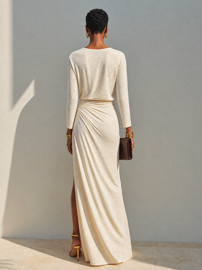 Nadia Ruched Jersey Maxi Dress