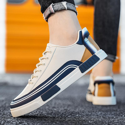 Dalton Panelled Leather Trainer