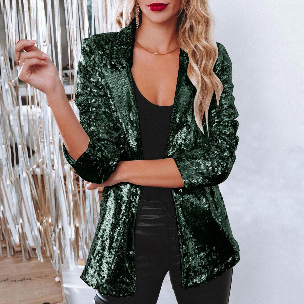 Maren Sequin Lapel Blazer