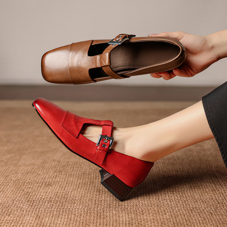 Iris Leather T Bar Court Shoes