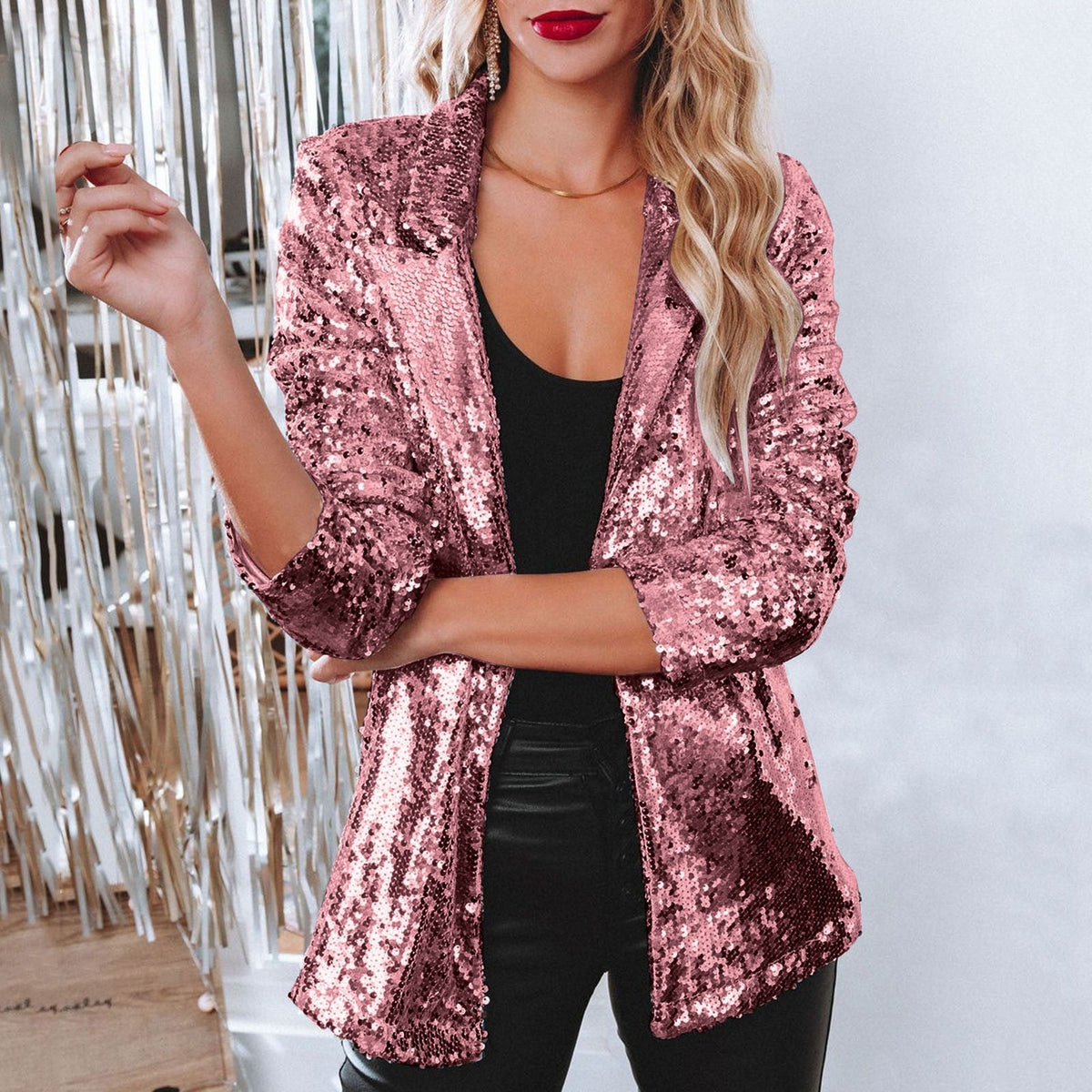 Maren Sequin Lapel Blazer