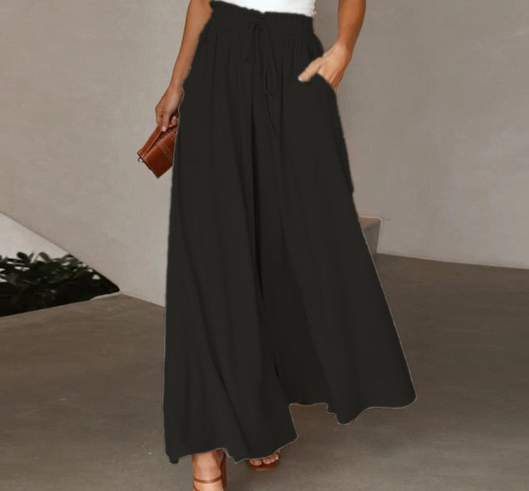 Freya Wide Leg Silk Trousers