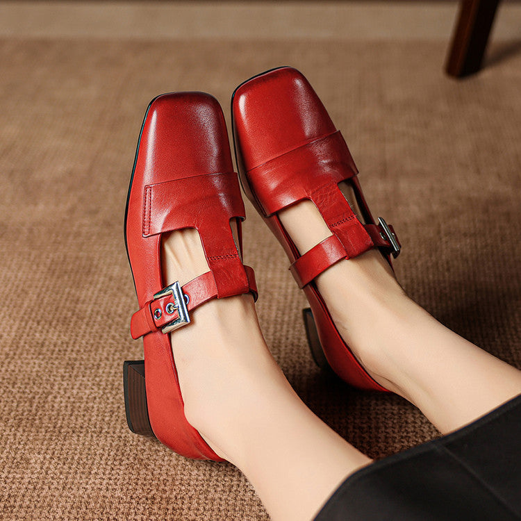 Iris Leather T Bar Court Shoes