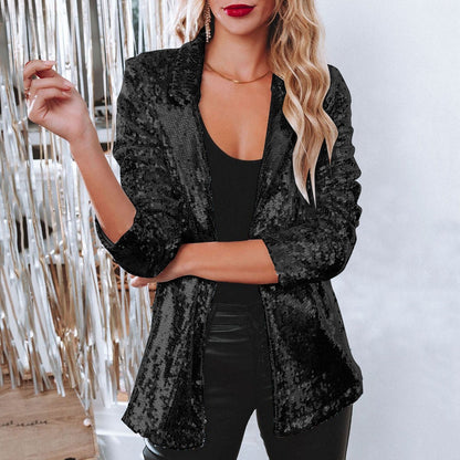 Maren Sequin Lapel Blazer