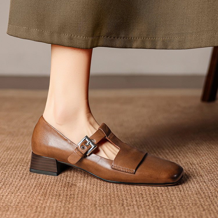 Iris Leather T Bar Court Shoes