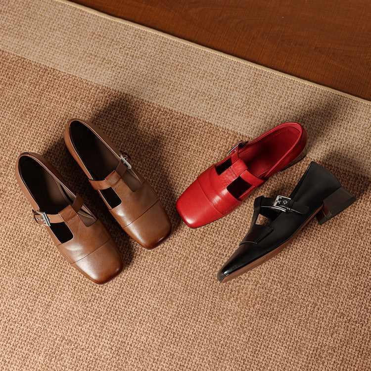 Iris Leather T Bar Court Shoes