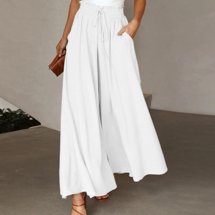 Freya Wide Leg Silk Trousers