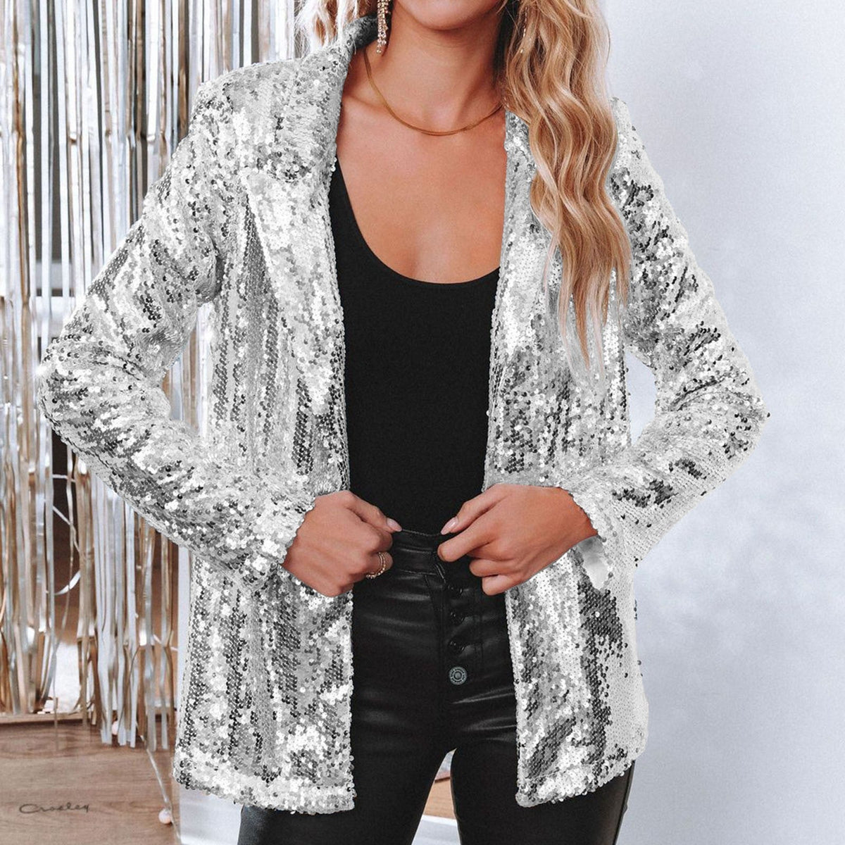 Maren Sequin Lapel Blazer