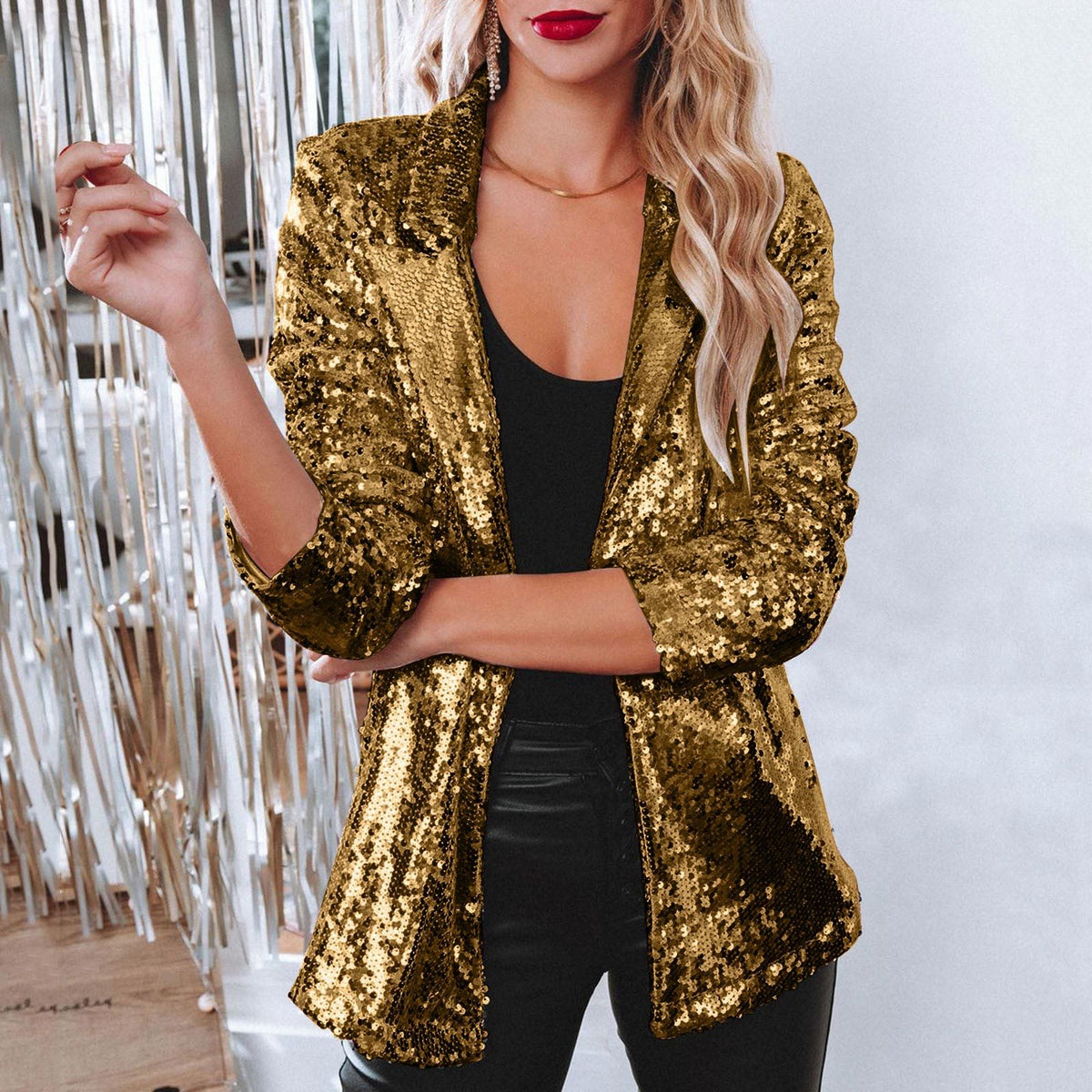 Maren Sequin Lapel Blazer