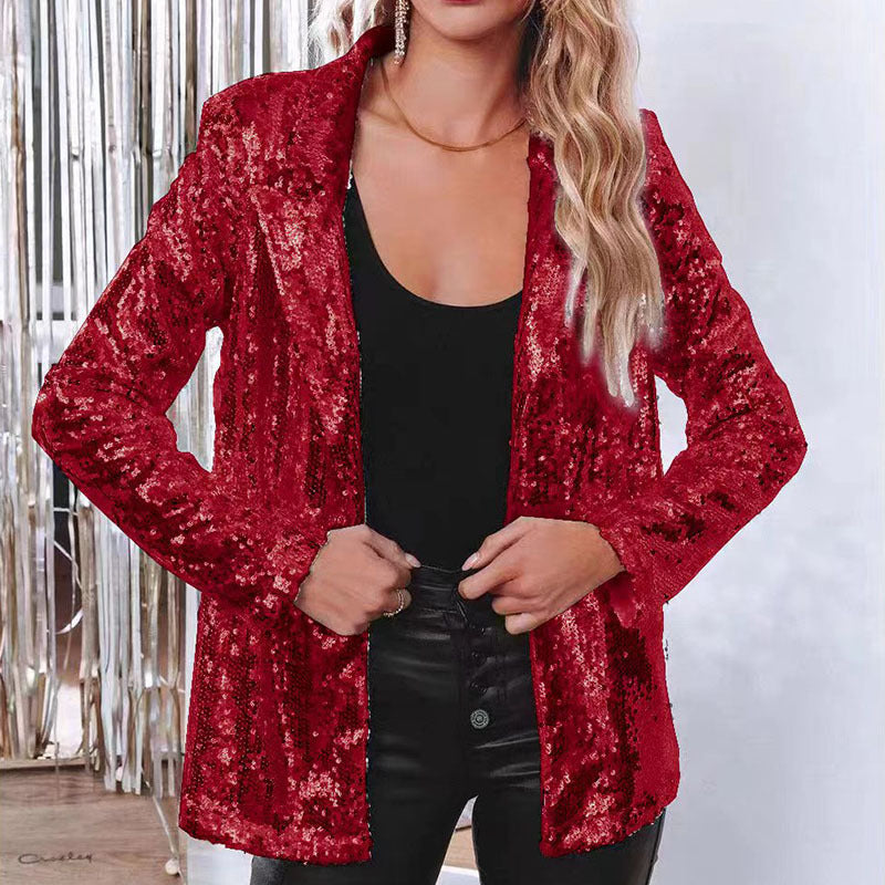 Maren Sequin Lapel Blazer