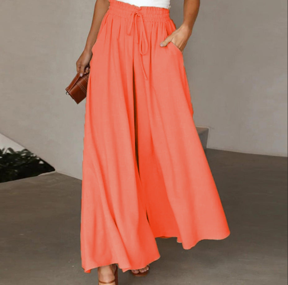 Freya Wide Leg Silk Trousers