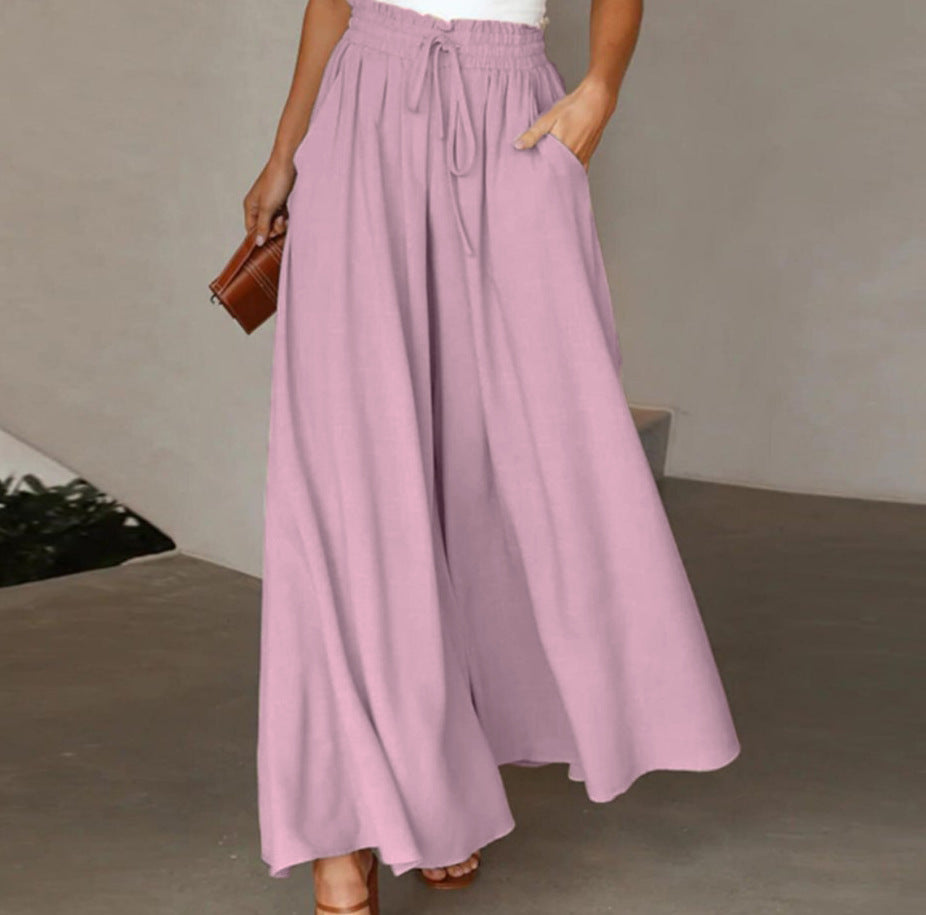 Freya Wide Leg Silk Trousers