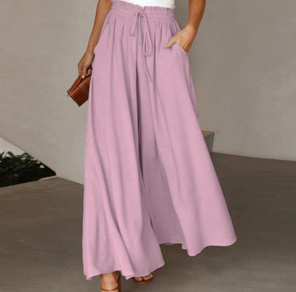 Freya Wide Leg Silk Trousers