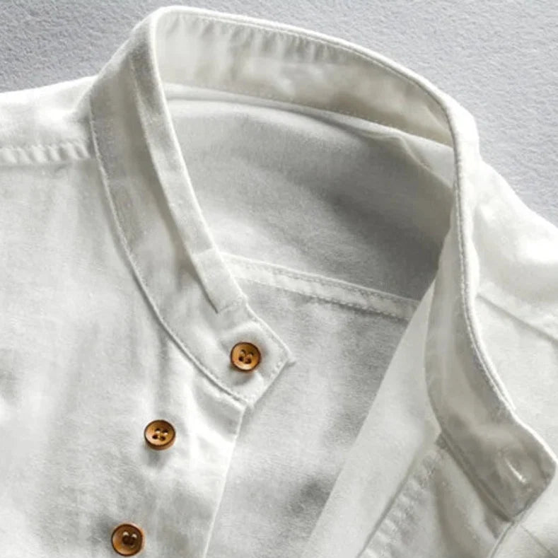 Otto Stand Collar Cotton Shirt