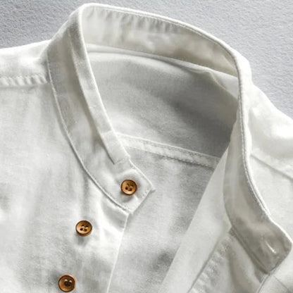 Otto Stand Collar Cotton Shirt