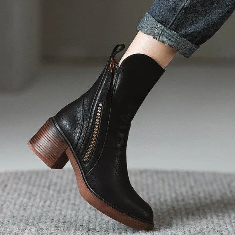 Norwood Leather Heeled Boots
