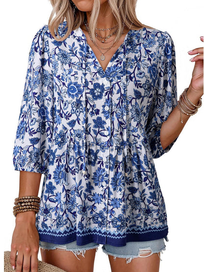 Boho Floral V-Neck