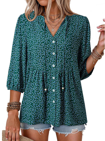 Boho Floral V-Neck
