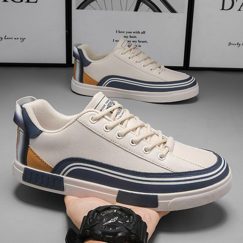 Dalton Panelled Leather Trainer
