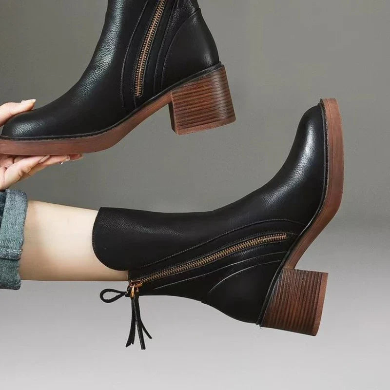 Norwood Leather Heeled Boots