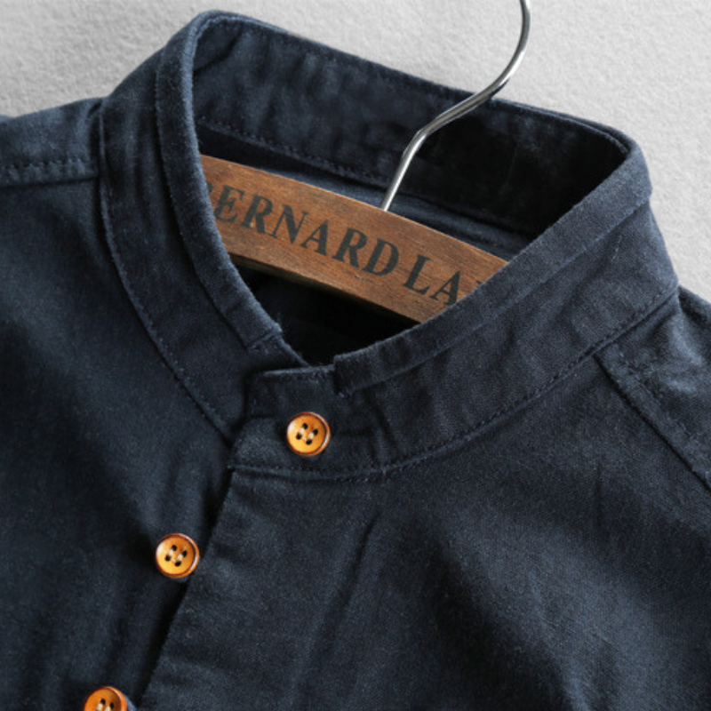 Otto Stand Collar Cotton Shirt