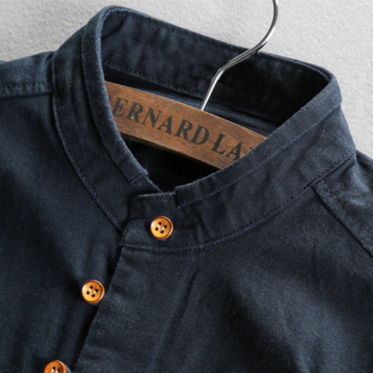 Otto Stand Collar Cotton Shirt