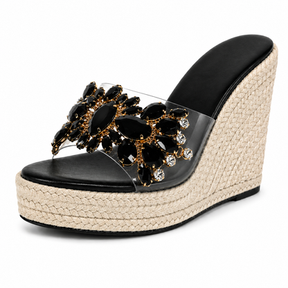 Farrow Crystal Wedge Sandals