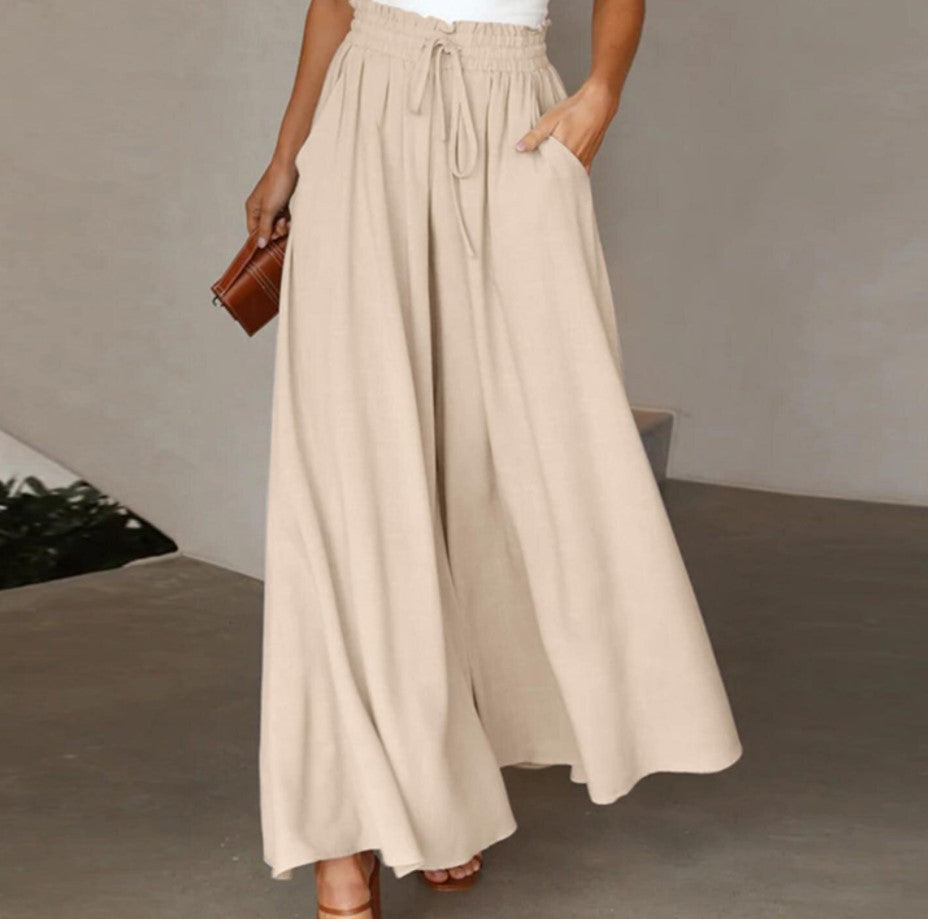 Freya Wide Leg Silk Trousers
