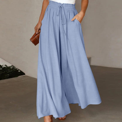 Freya Wide Leg Silk Trousers