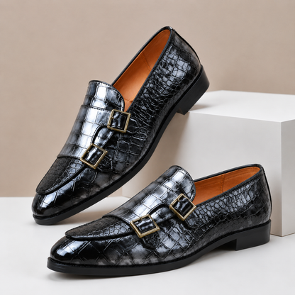 Ellis Embossed Leather Loafers