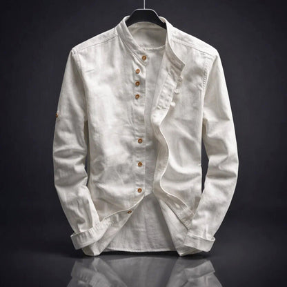 Otto Stand Collar Cotton Shirt