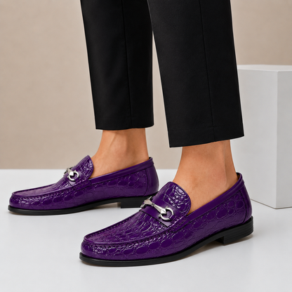 Callum Embossed Leather Loafers