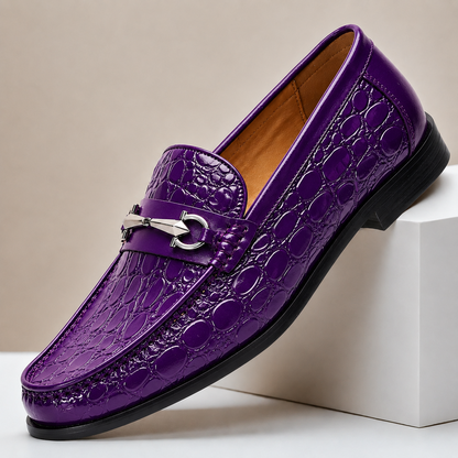 Callum Embossed Leather Loafers