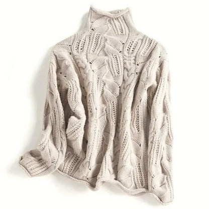 Nora Cable Knit Roll Neck Jumper