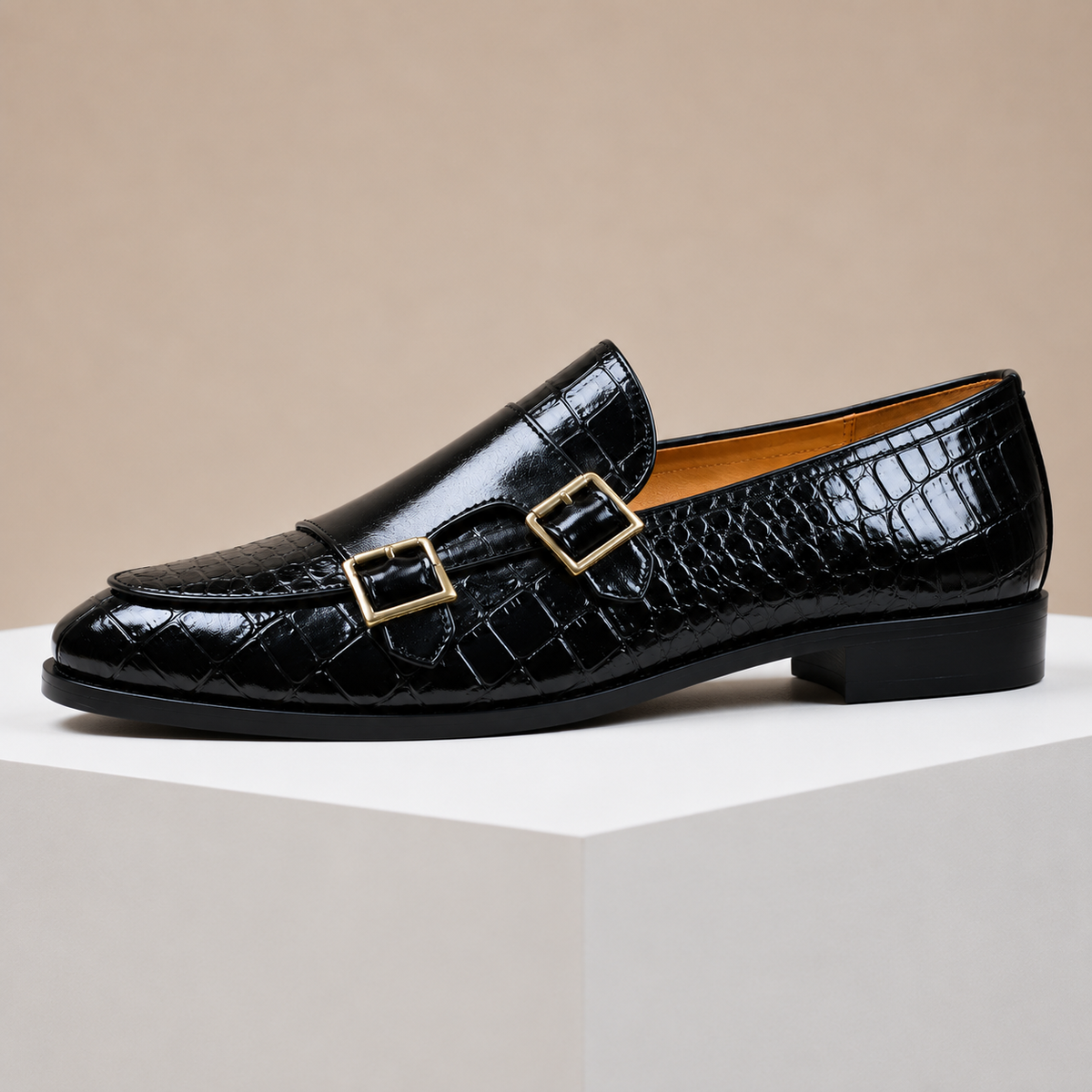 Ellis Embossed Leather Loafers