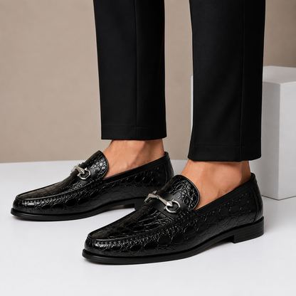 Callum Embossed Leather Loafers