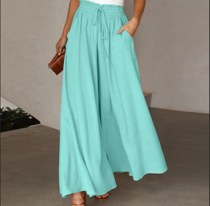 Freya Wide Leg Silk Trousers