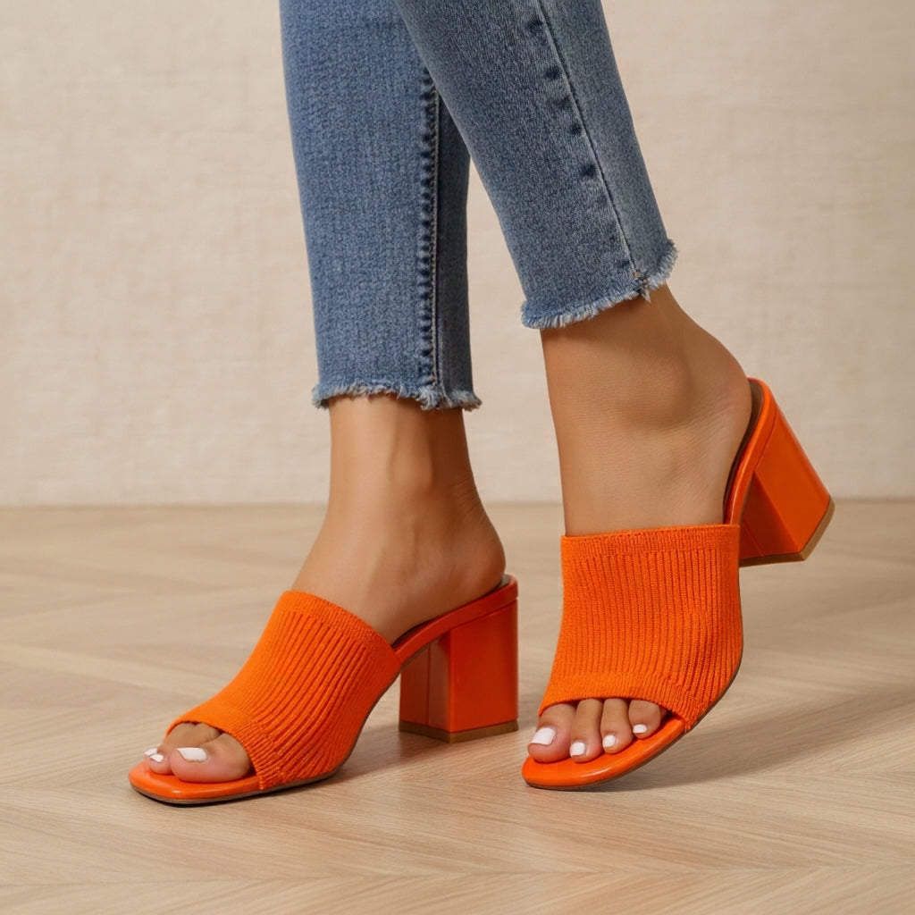 Juno Stretch Block Heel Sandals