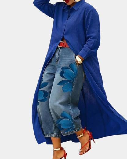 Marlow Wide Leg Denim Two Piece Set