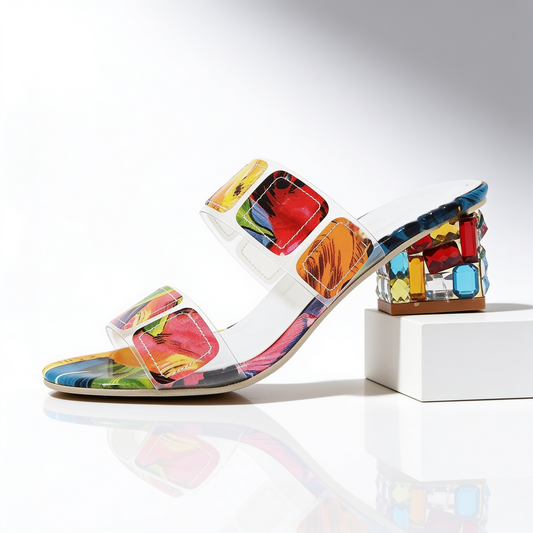 Clara Jewelled Block Heel Sandals