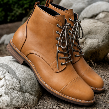 Hollis Cap Toe Leather Boots