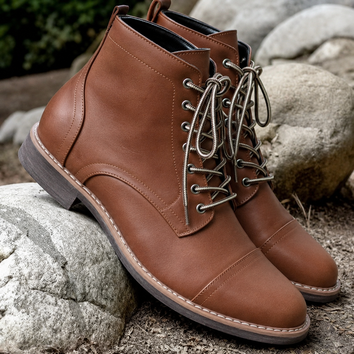Hollis Cap Toe Leather Boots