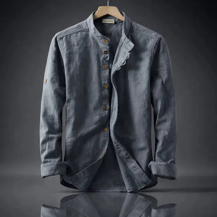 Otto Stand Collar Cotton Shirt