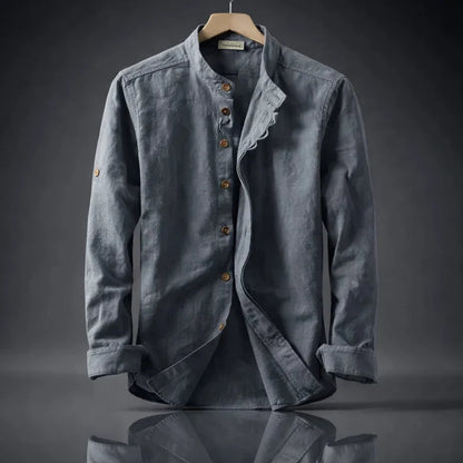 Otto Stand Collar Cotton Shirt