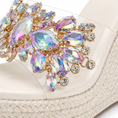 Farrow Crystal Wedge Sandals