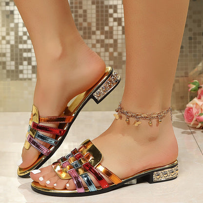 Iona Woven Block Heel Sandals